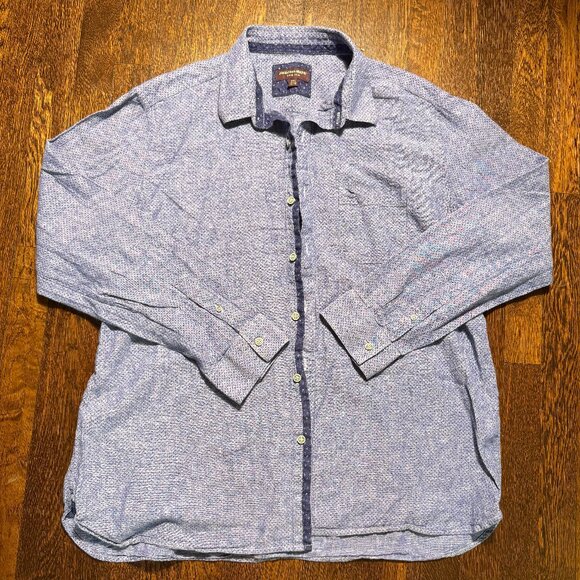 Johnston & Murphy Other - Johnston‎ & Murphy Blue Long Sleeve Button-Up Shirt Micro Print